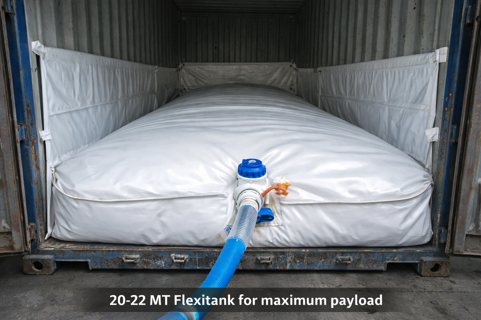 Flexitank inside a container